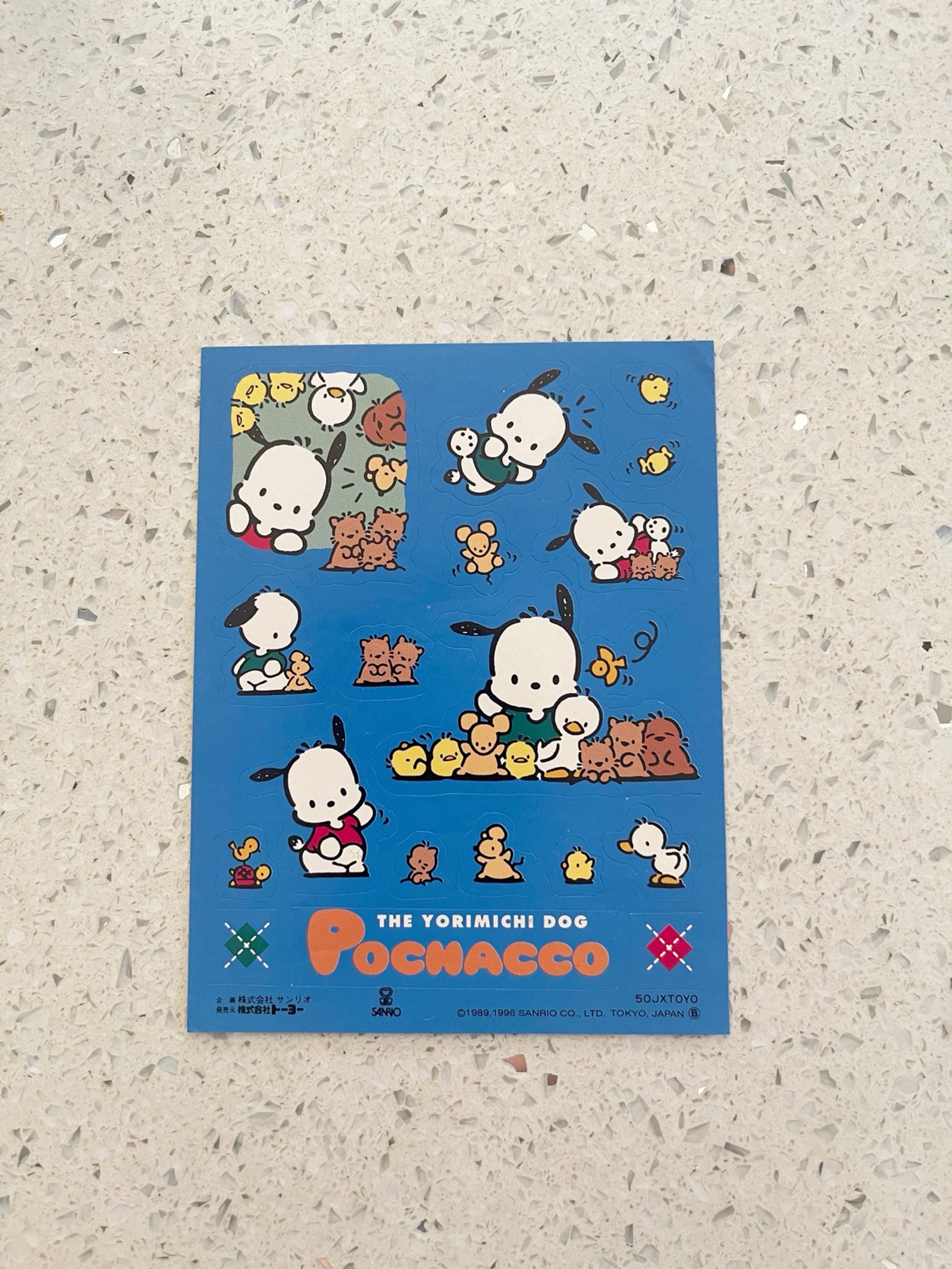 Pochacco Sanrio Vintage 1996 Sticker Sheet Japan