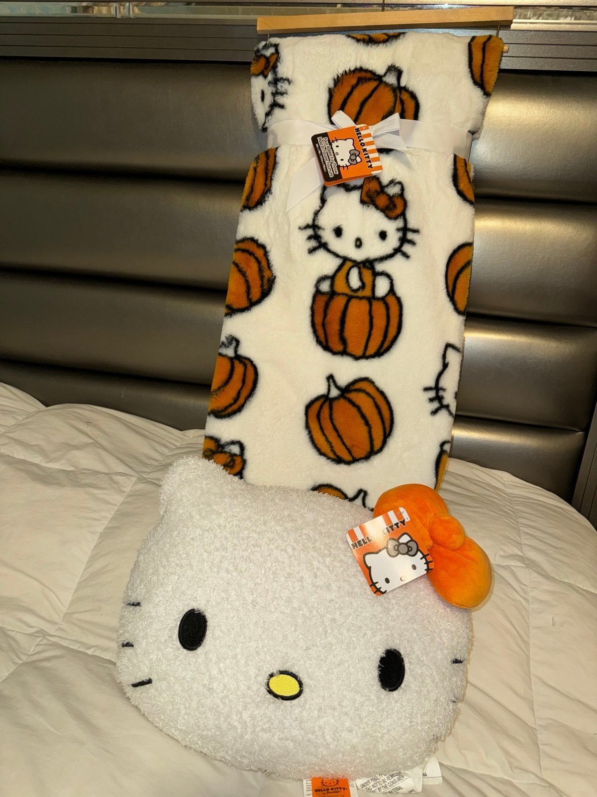 Hello Kitty Pumpkin Fall Throw Blanket and HK Plush