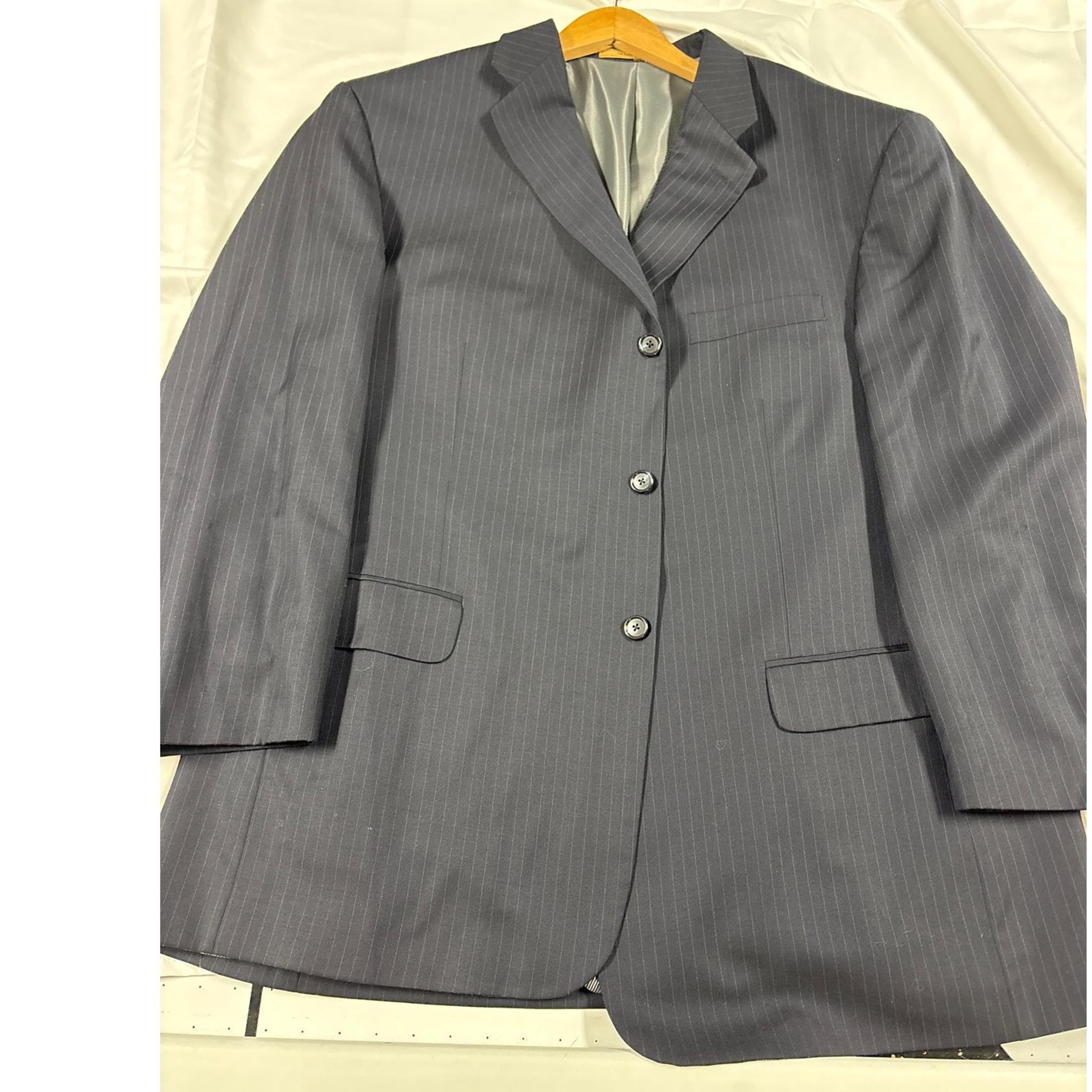 Dark Blue Pinstripe Giorgio Blazer 52 Long