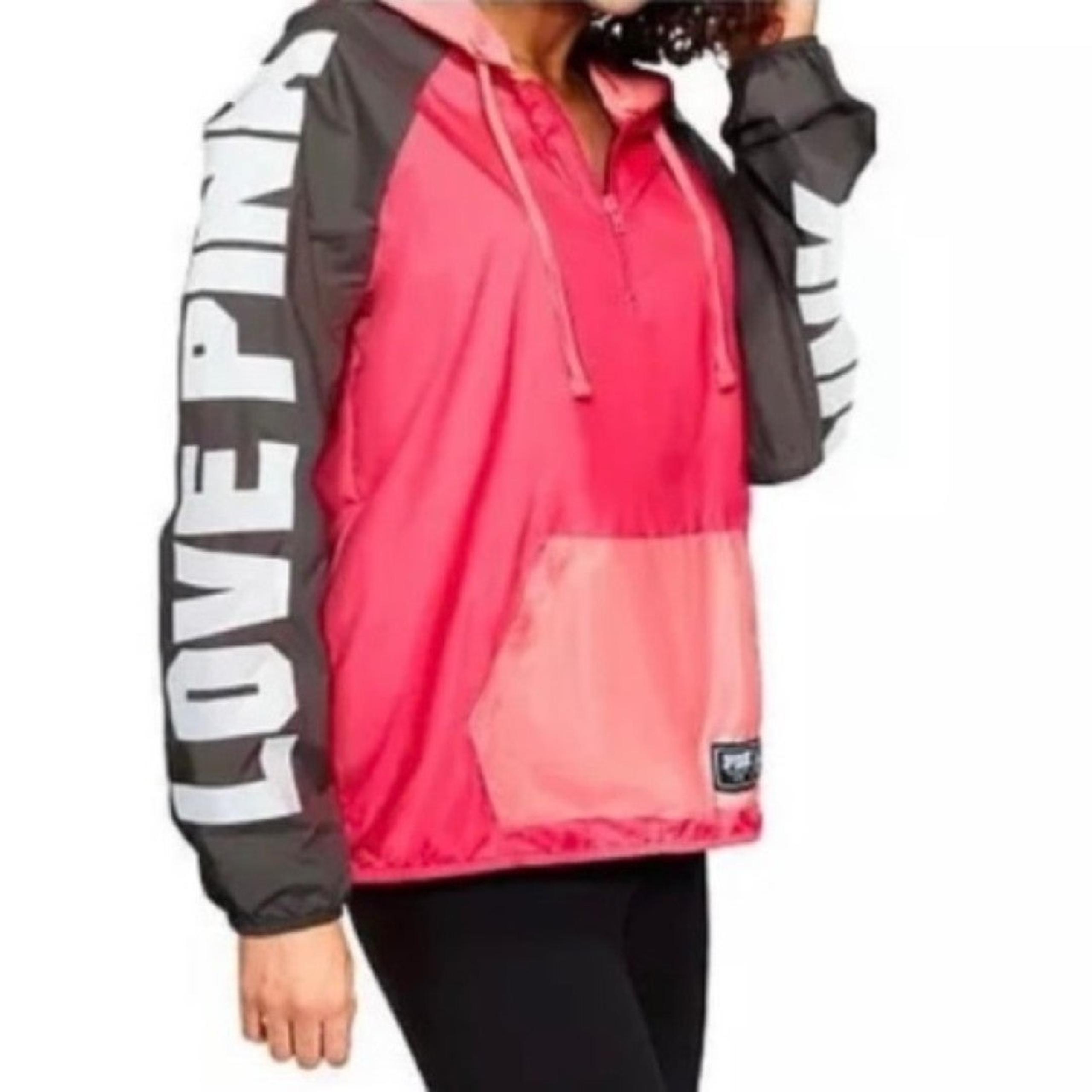 PINK Victorias Secret Womens Quarter Zip Lightweight Anorak Windbreaker Size XS