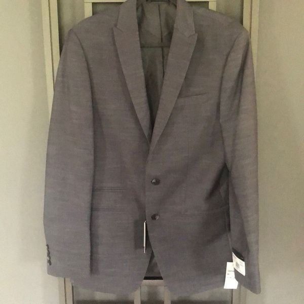 NWT Andrew Fezza Macys Grey slim fit suit jacket 40 long
