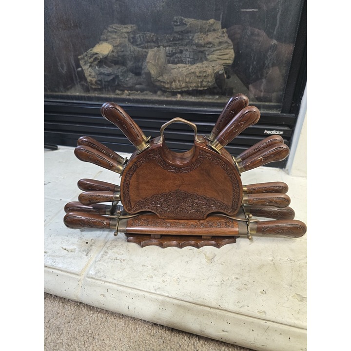 Vintage Knife And Fork Stand Wooden