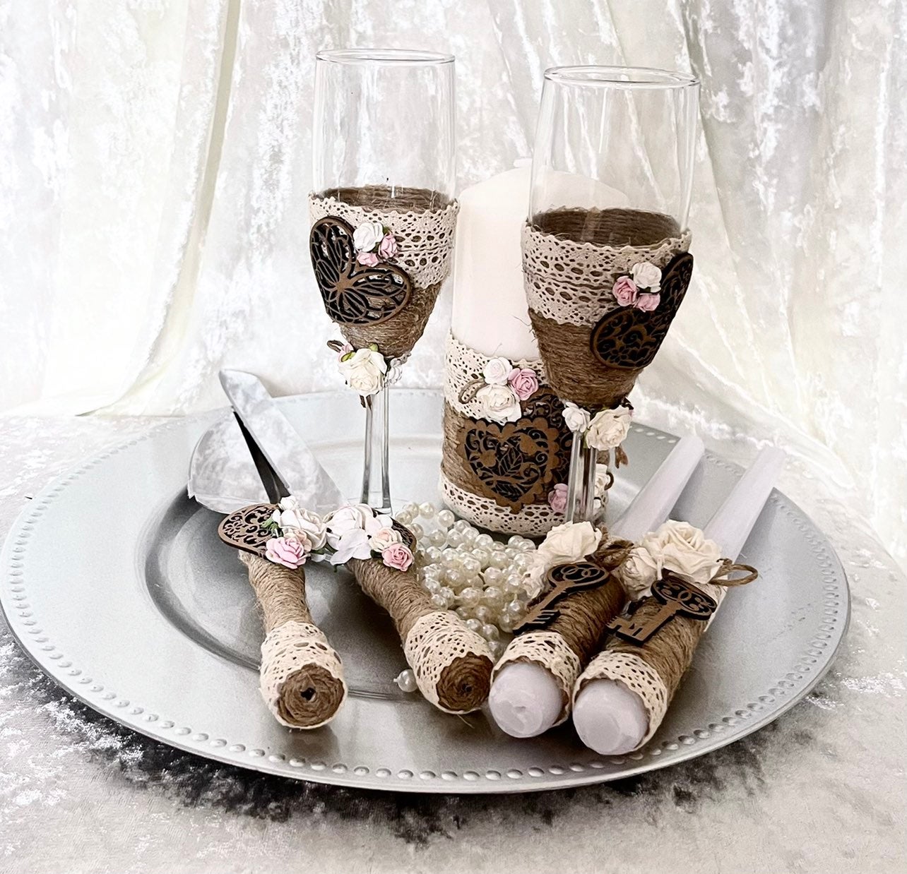 Wedding set flutes champage accessories