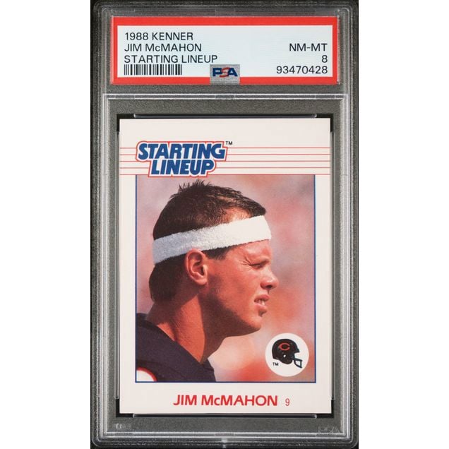 Graded 1988 Kenner Starting Lineup Jim McMahon Card PSA 8 NM-MT