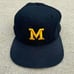 Vintage 1990's New Era Made in USA Michigan Wolverines navy and yellow snapback