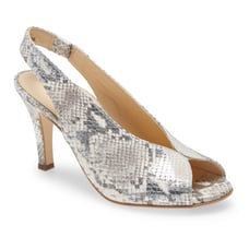 Paul Green Avanti Peep Toe Slingback | Silver Pebble | NIB | 9.5