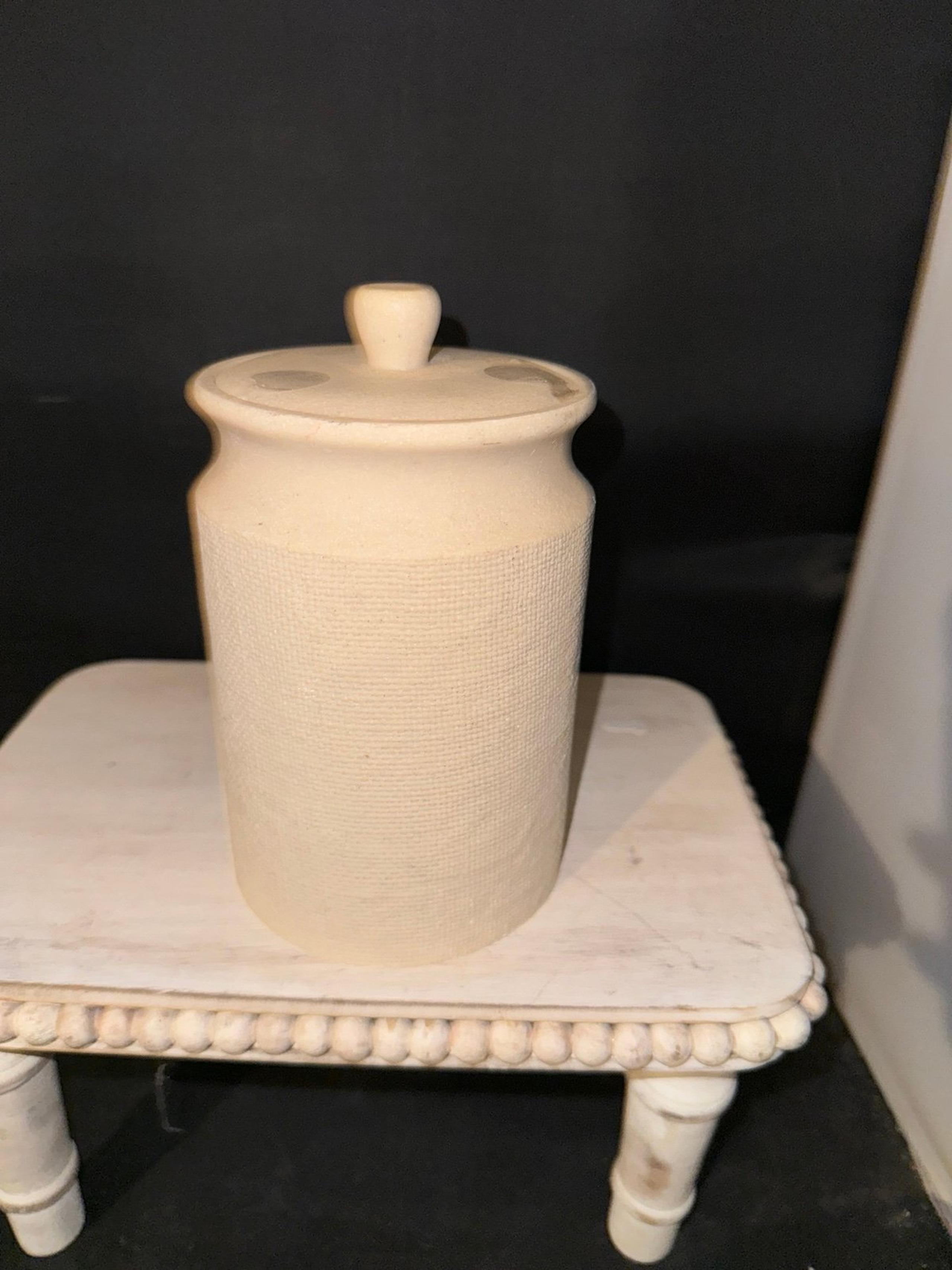 Hearth & Hand Magnolia Large 7in Sandy Textured Ceramic Bath Canister Natural - Hearth & Hand with Magnolia