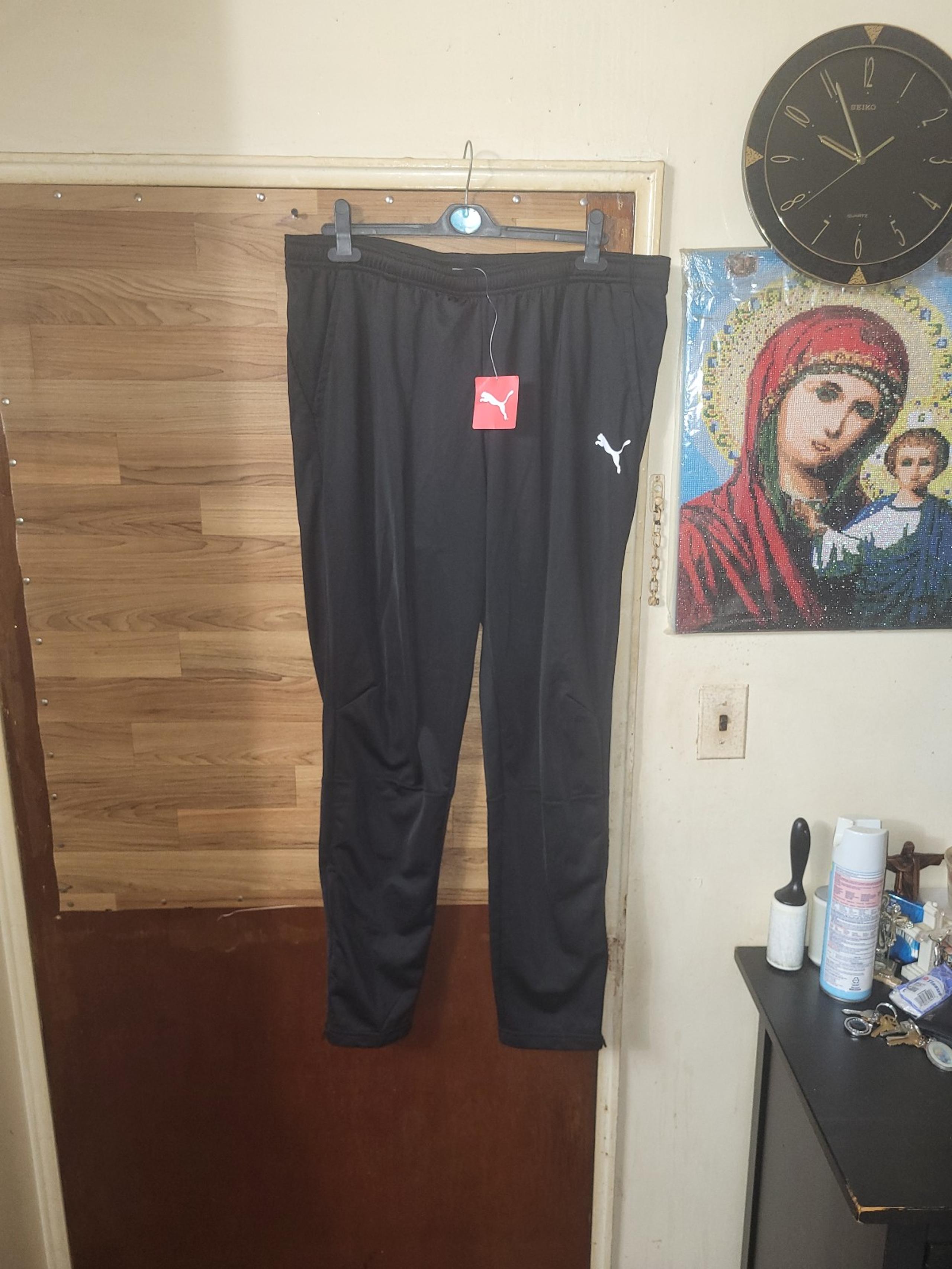 NEW!!Puma Pants Mens Size 2XL Black Ankle Zip Track Running Joggers Sweatpants