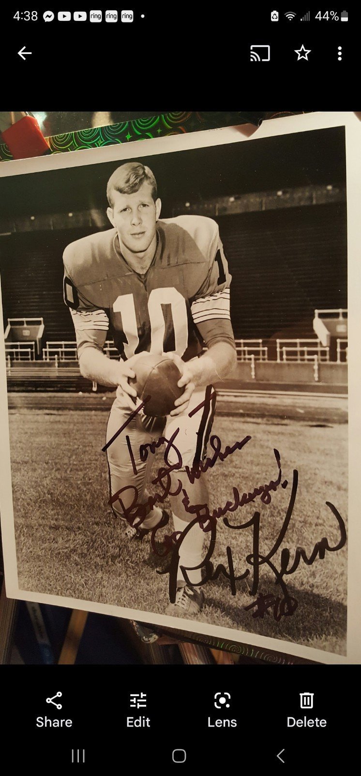 signed 8x10 photo Rex Kern Autographed w/coa