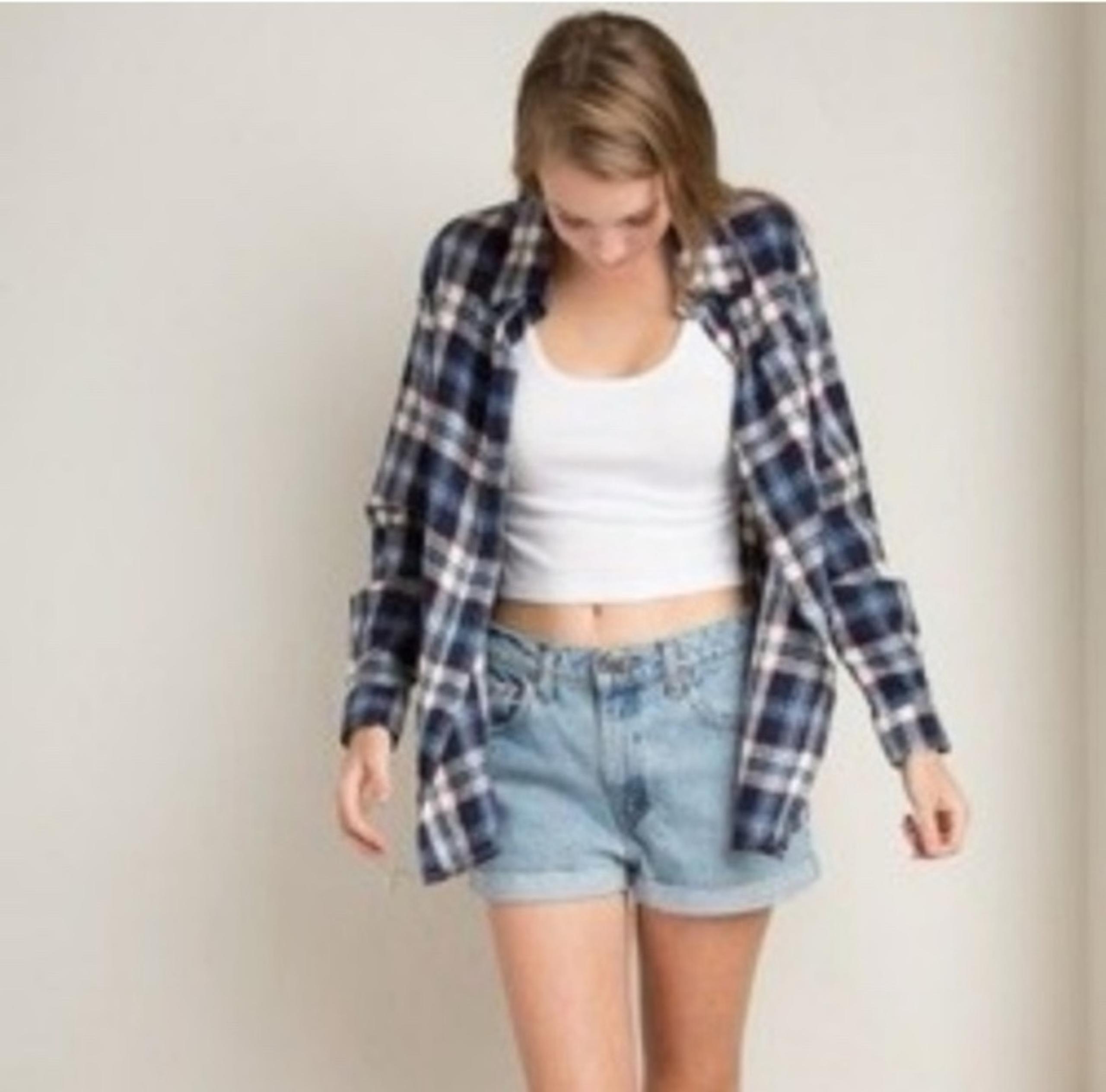 Brandy Melville “Wylie” plaid flannel button down shirt