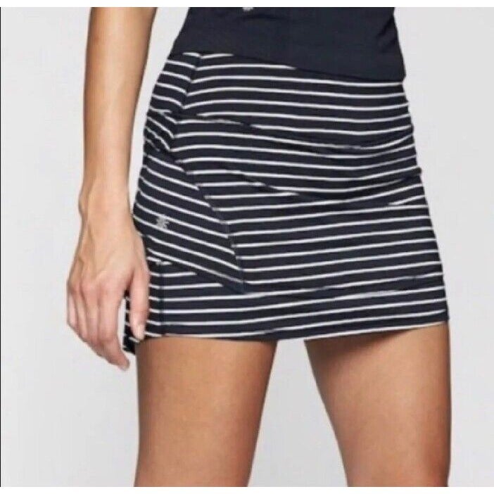 Athleta Stripe Stealth Skort Navy Blue White XXS