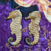 Vintage Pair Of Large BIG 18” Art CERAMIC 3D sea horse nautical Wall Decor ART