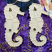 Vintage Pair Of Large BIG 18” Art CERAMIC 3D sea horse nautical Wall Decor ART
