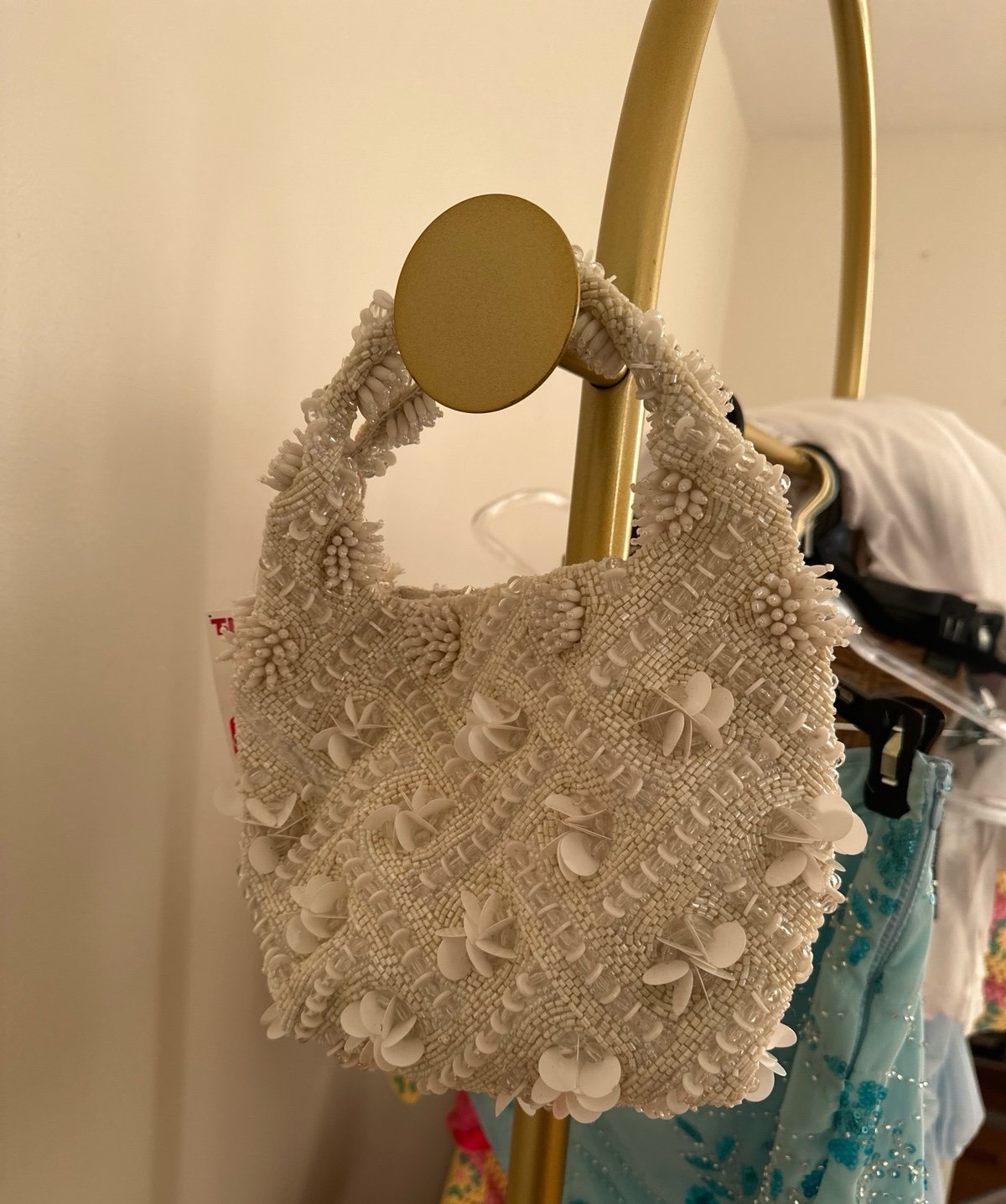 Made in India White beaded bag