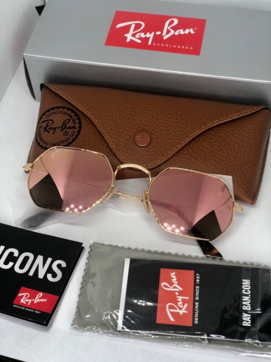 Ray-Ban RB3548 Pink Hexagonal Sunglasses