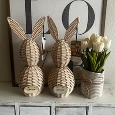 Rae Dunn Plastic Wicker Easter Bunnies