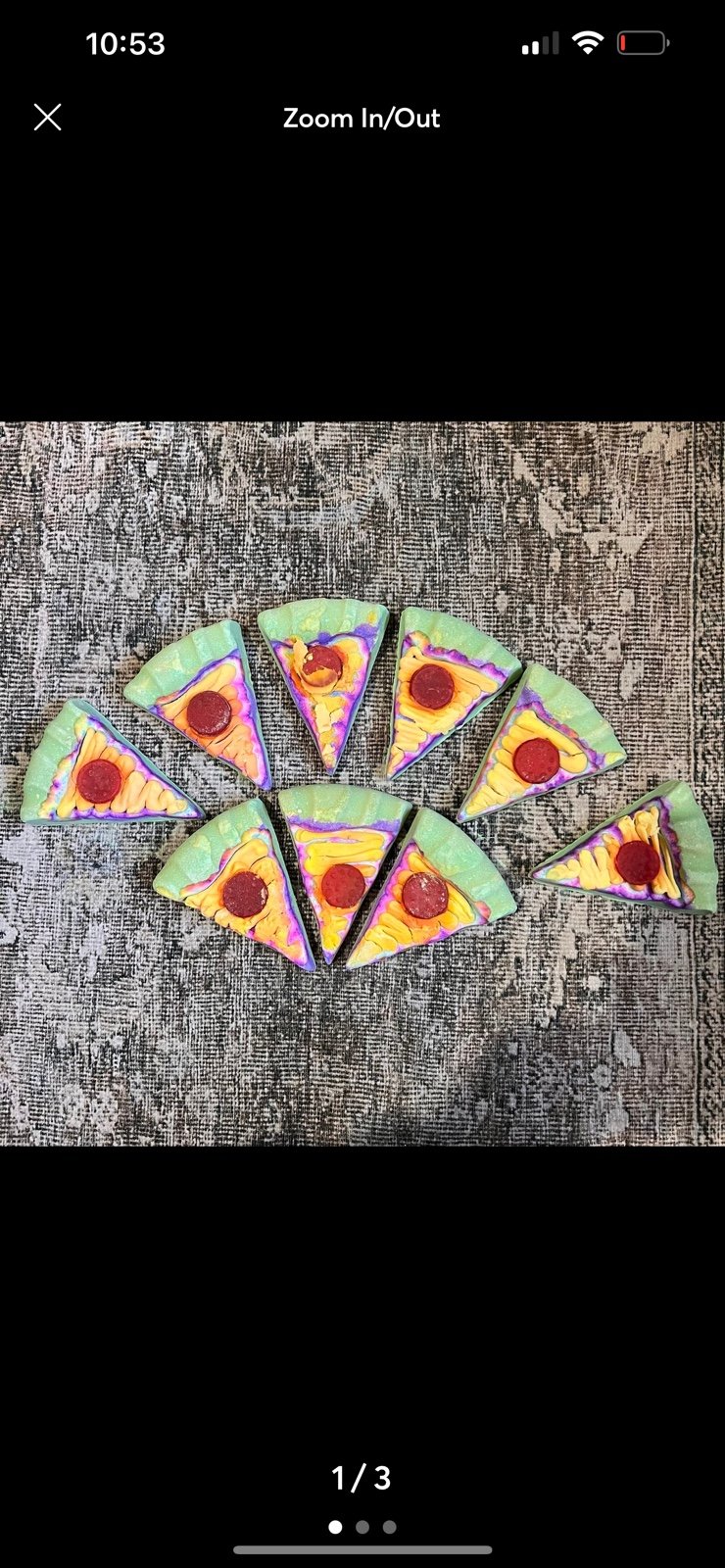 Lot of 9 pizza bath bombs
