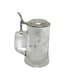 VTG REIN ZINN Glass Elk Etched Beer Stein Mug Tankard Hinged Lid Made Germany