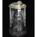 VTG REIN ZINN Glass Elk Etched Beer Stein Mug Tankard Hinged Lid Made Germany