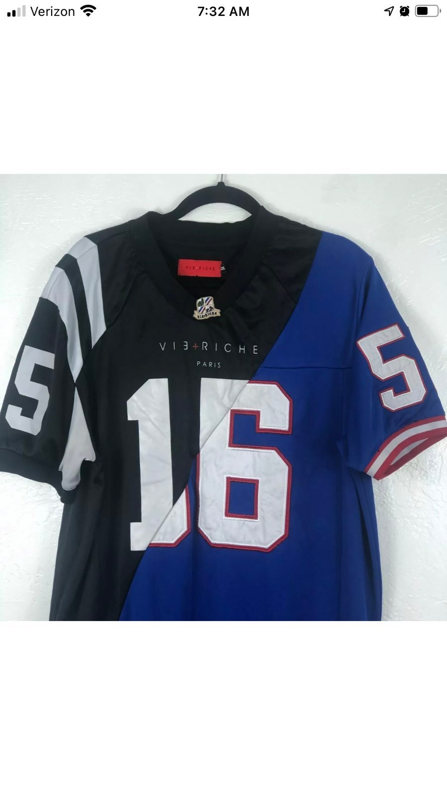 Vie Riche Paris Vintage Embroidered Blue Black Jersey XXL