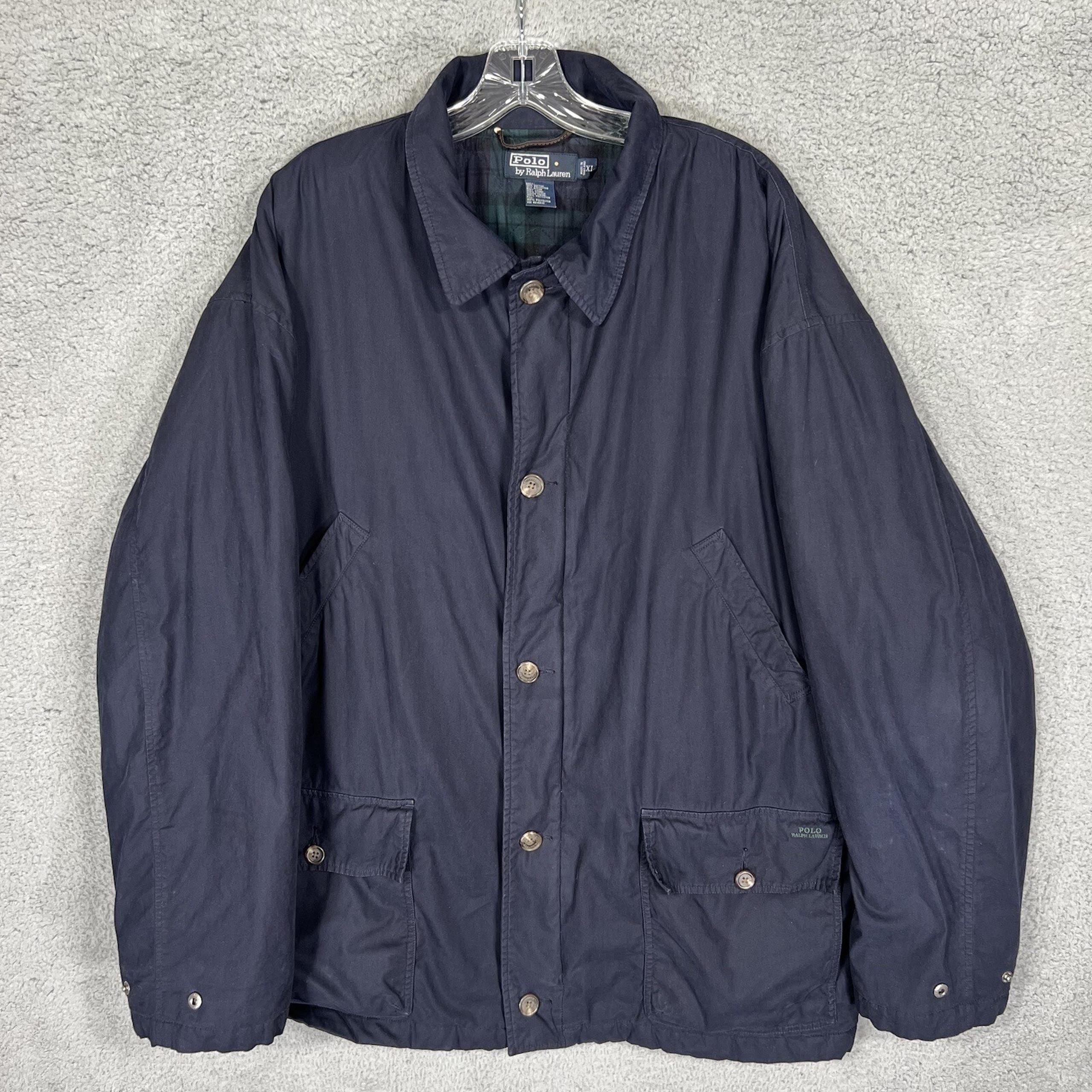 Polo Ralph Lauren Jacket Mens Extra Large Blue Flannel Lined Barn Chore Coat