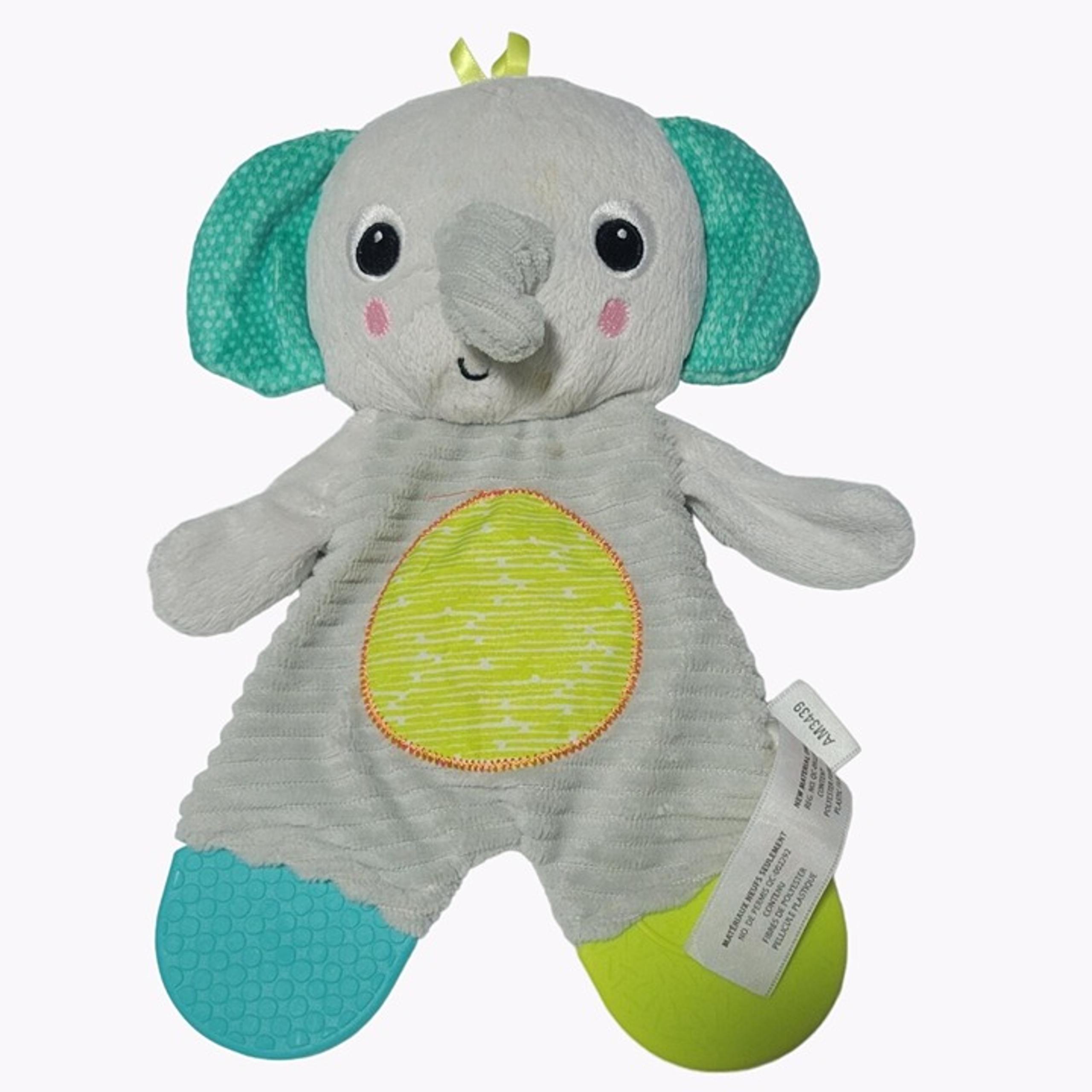 Bright Starts Elephant Teether 9 inch Plush Crinkles Lovey Soother Baby Toy