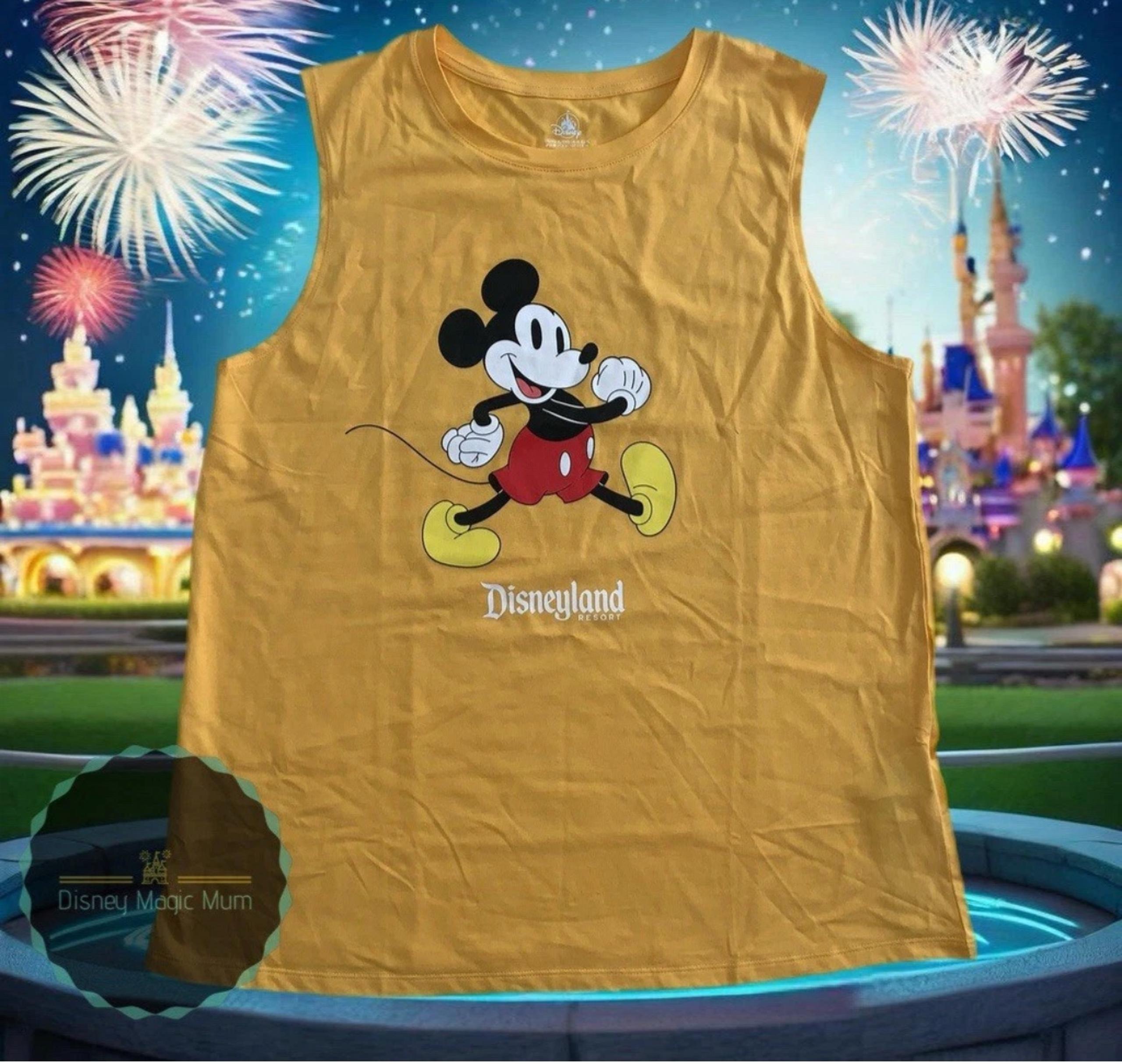 Disneyland Resort Disney Parks Mickey Mouse Tank Top Sz 1X XL Yellow Shirt NEW