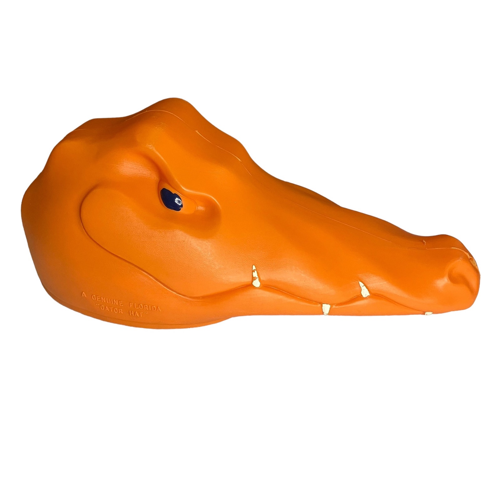 Vintage 1979 Genuine Florida Orange Plastic Gator Hat