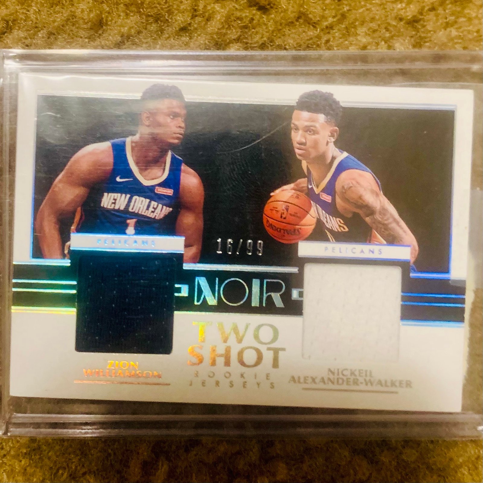 2019-20 Noir /99 Zion Williamson Nickeil Alexander-Walker Two Shot Jersey Rookie