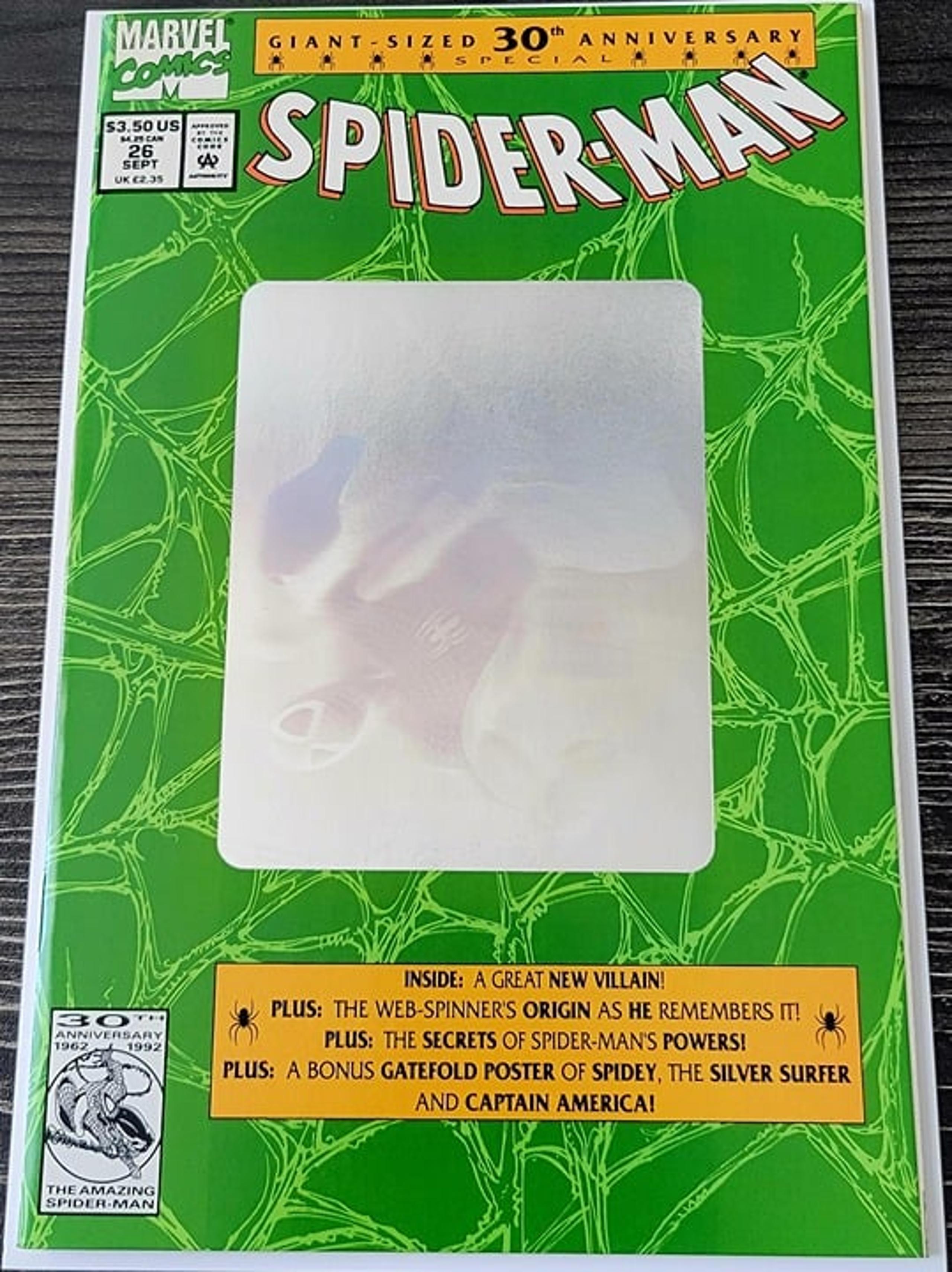 Spider-Man #26 (1992) Vintage Key Silver Hologram, Origin Retold, Foldout Poster