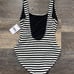 NWT Solid & Striped Anne-Marie Ribbed One Piece Noir Optic White Stripe M