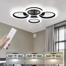 Modern Contemporary LED Ceiling Light Fixture with Remote Control, 22 Dimmable