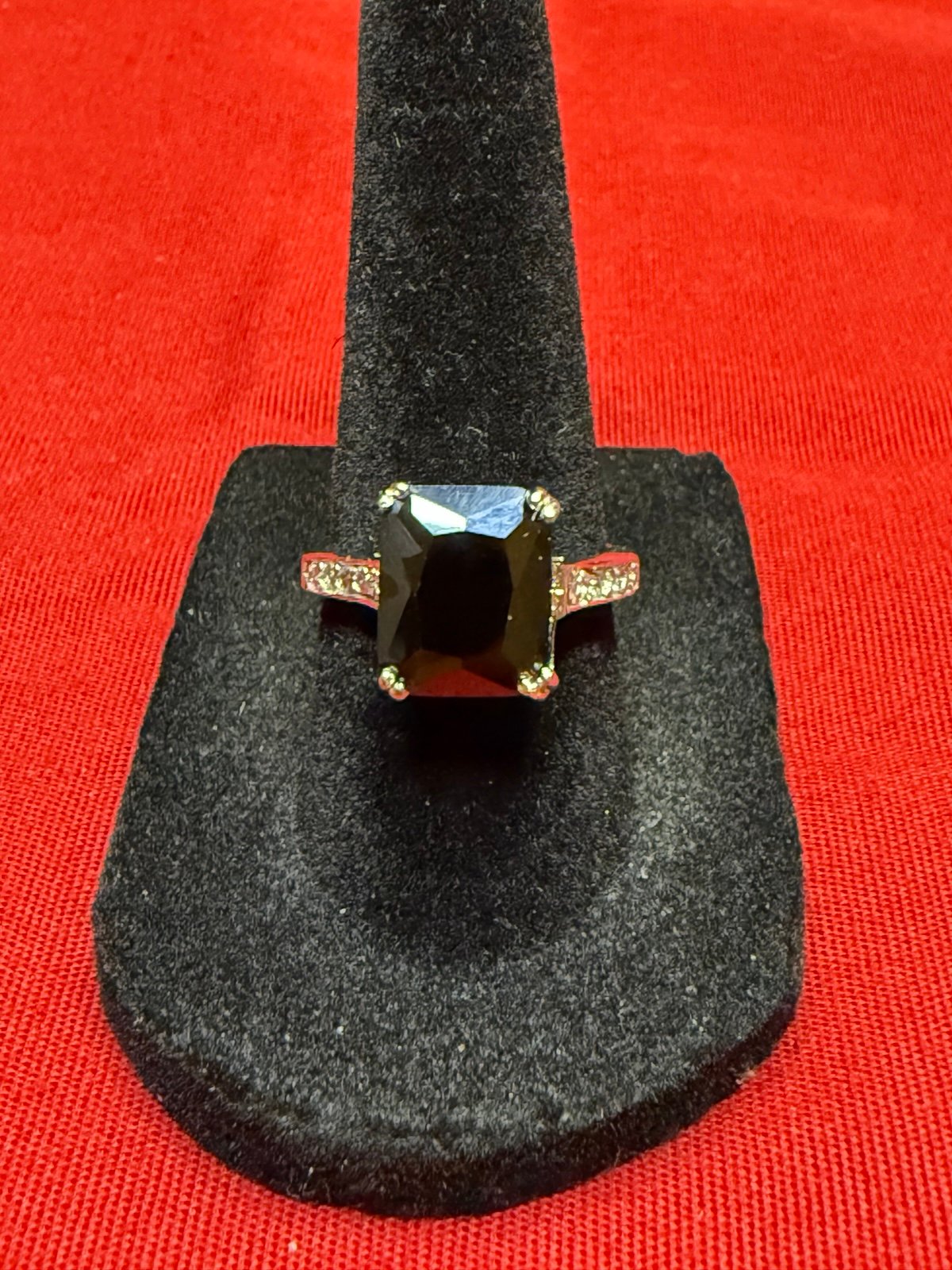 Beautiful Faceted Onyx Sterling Silver Ring