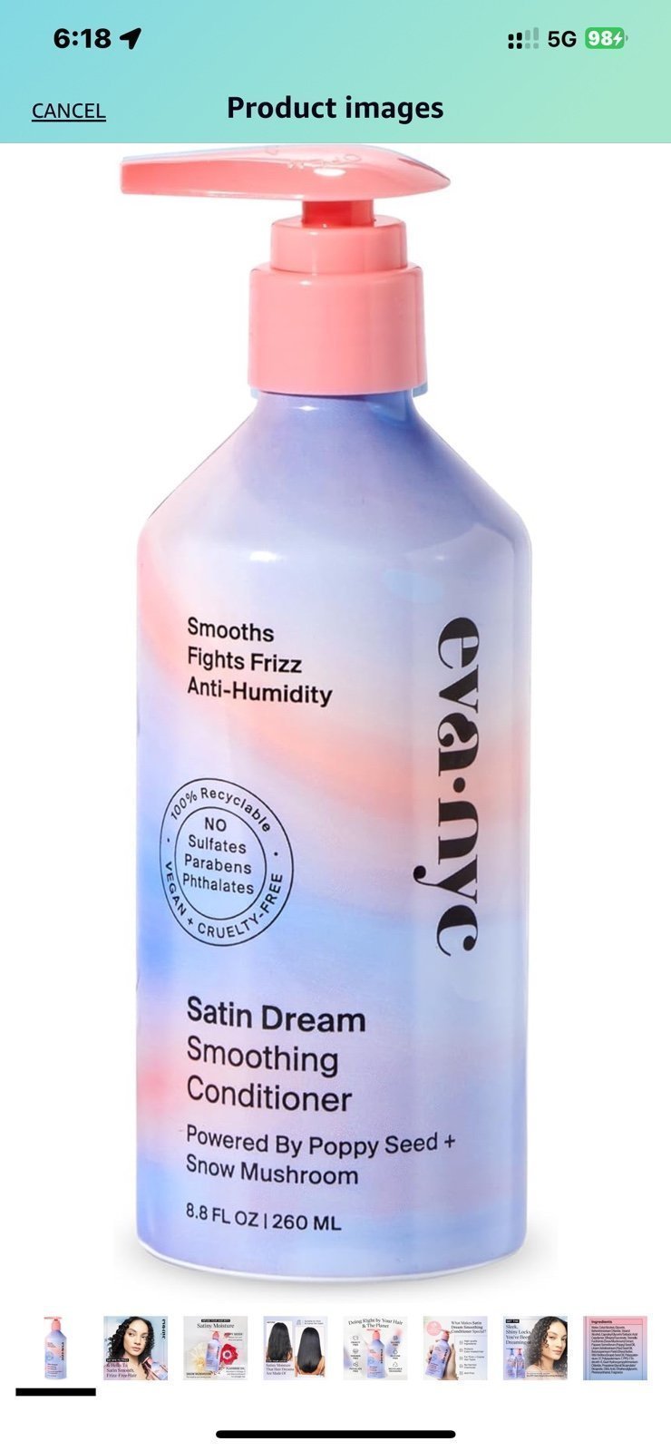 eva nyc satin dream smoothing conditioner, selling 4 for 34