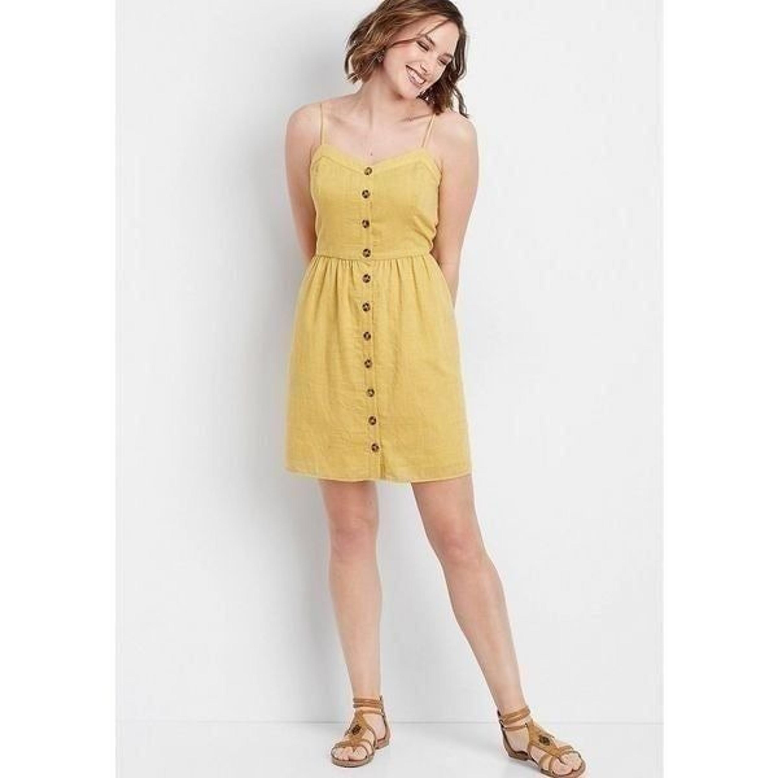 NEW Maurices Solid Button Front Tank Dress Size L