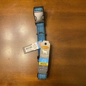 Reflective Adjustable Dog Collar Blue Size Large