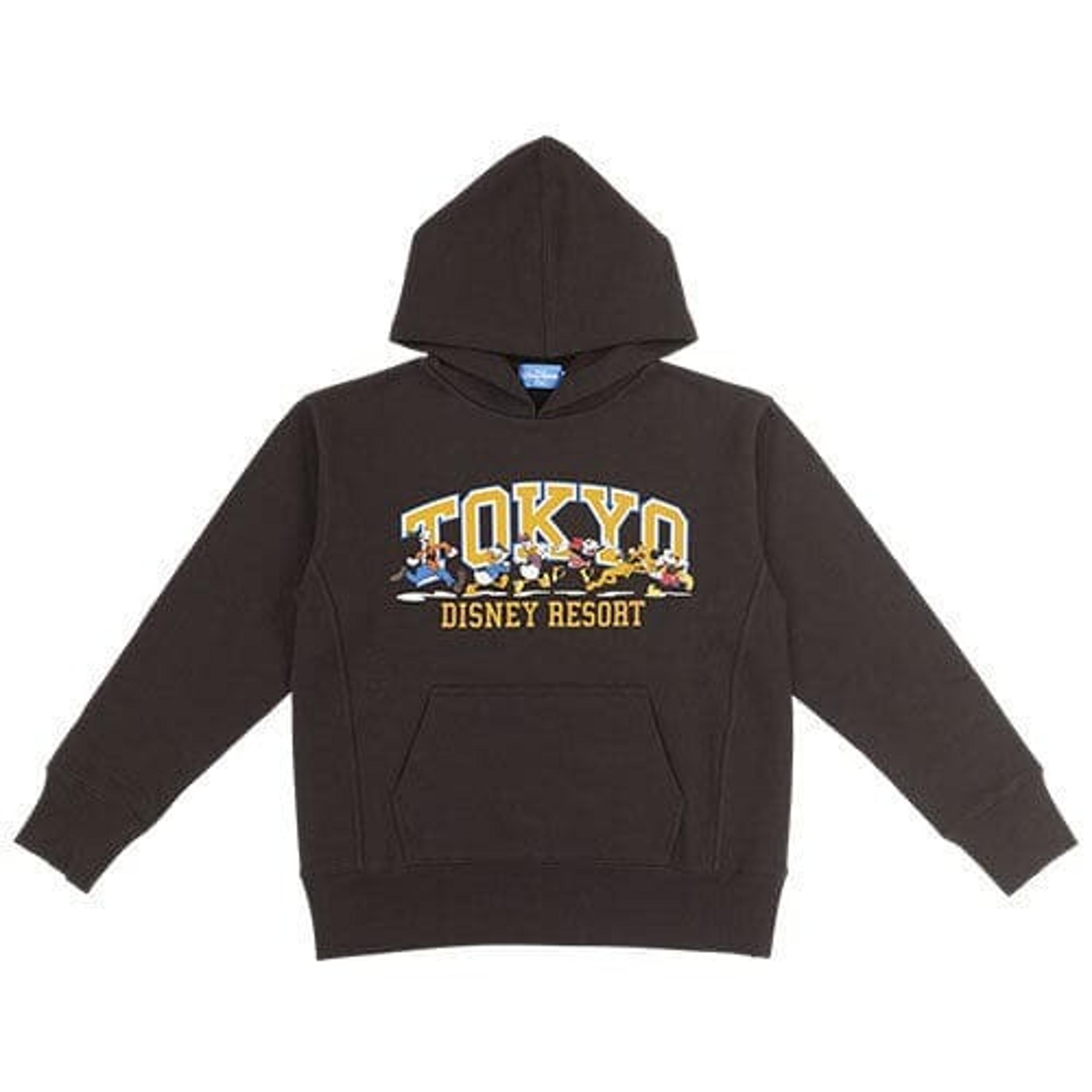 Tokyo Disney Resort Mickey and Friends Brown Hoodie Sweatshirt Japan Disneyland