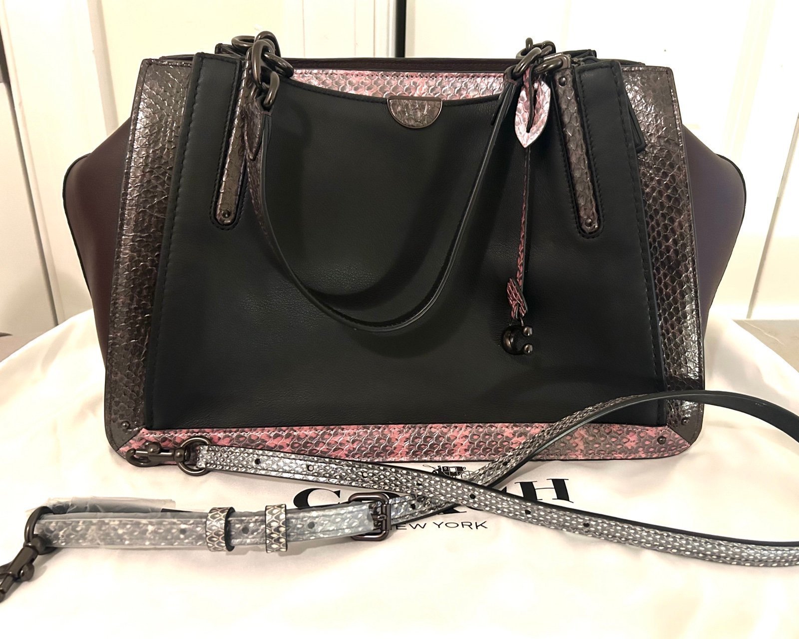 COACH DREAMER 36 COLORBLOCK w/SNAKESKIN DETAIL - VS/BLACK MULTI