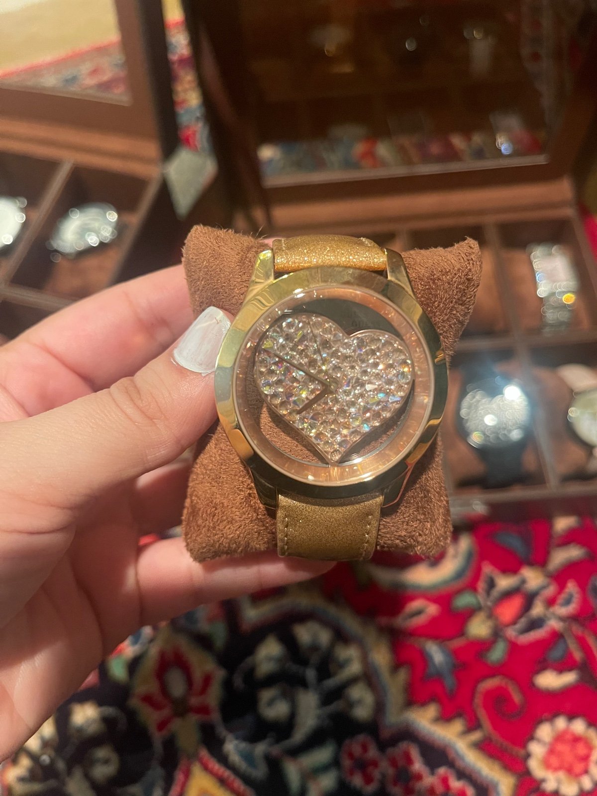 Guess heart womens watch