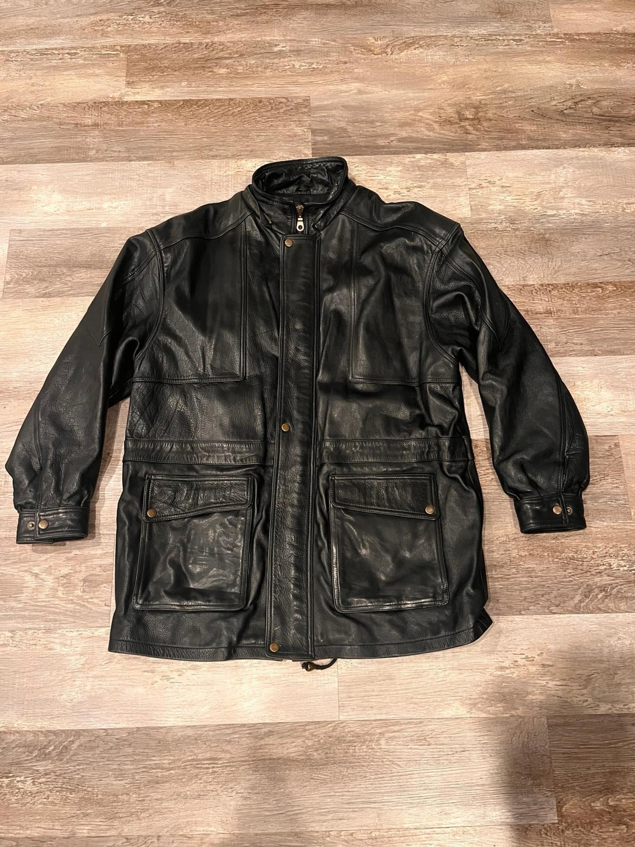 Wilsons Leather Mens Jacket M Black Genuine Leather Thinsulate Removable Lining