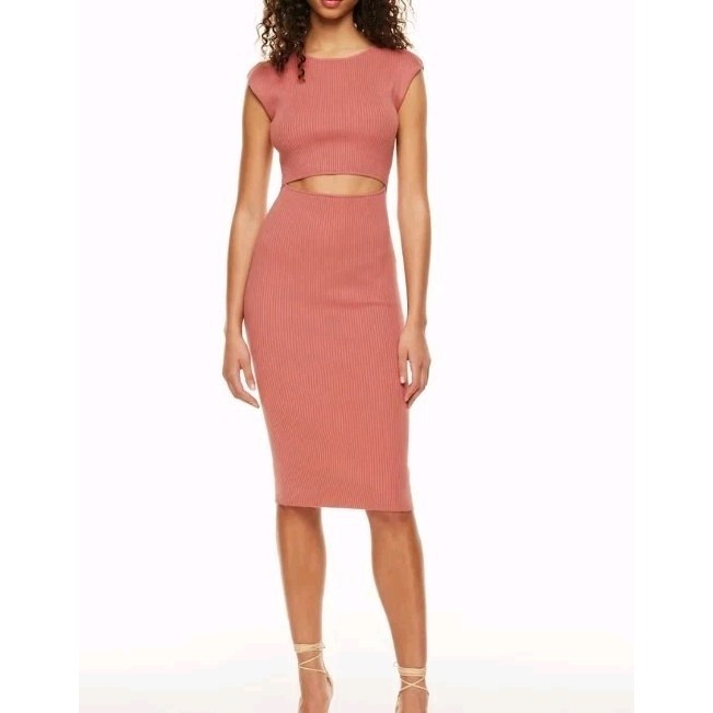 Wilfred Aritzia Cut Out Knit Midi Dress Mauve Size 2XS