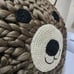 DEMDACO Reindeer Head Pouf Throw Pillow Brown Tan 20 x 16 Inch Wool Knitted