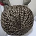 DEMDACO Reindeer Head Pouf Throw Pillow Brown Tan 20 x 16 Inch Wool Knitted