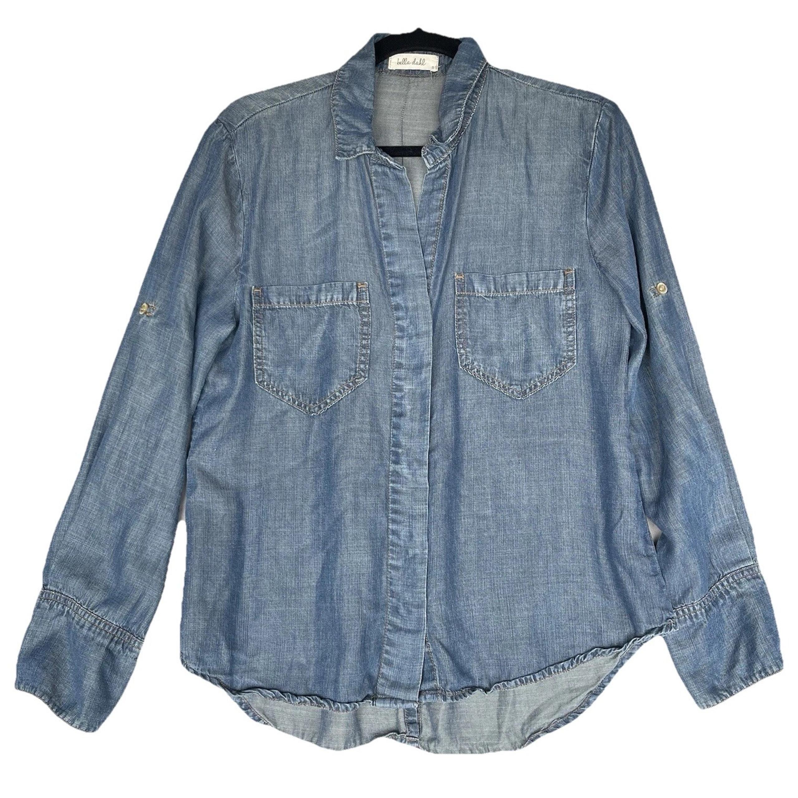 Bella Dahl Anthropologie Shirt Womens S Blue Chambray Button Up Capsule Wardrobe