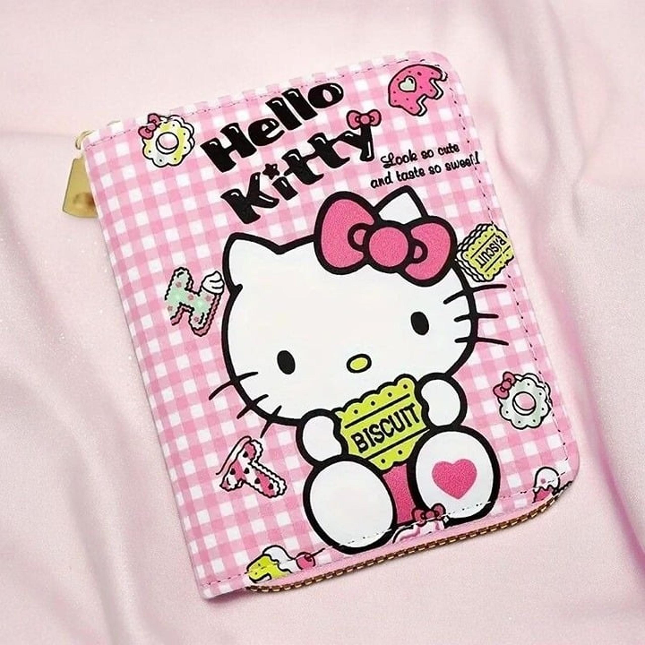 SANRIO HELLO KITTY ZIP WALLET - FREE STICKERS INCLUDED - FREE USA SHIP!