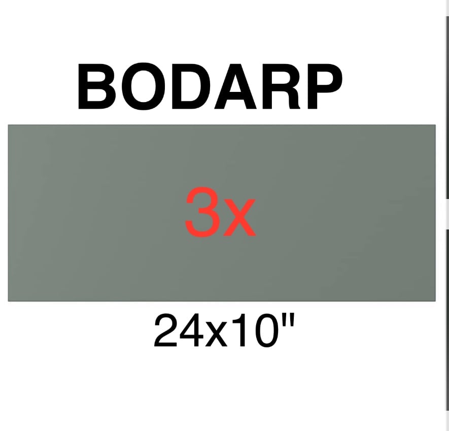 (3)x IKEA BODARP 24x10 drawer front gray-green 104.356.29