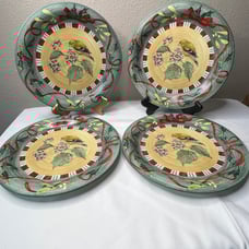 Lenox Set Of 4 Winter Greetings Everyday 10-3/4 Goldfinch Dinner Plates