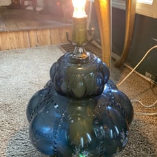 Vintage Glass Blue Glass Bubble Lamp