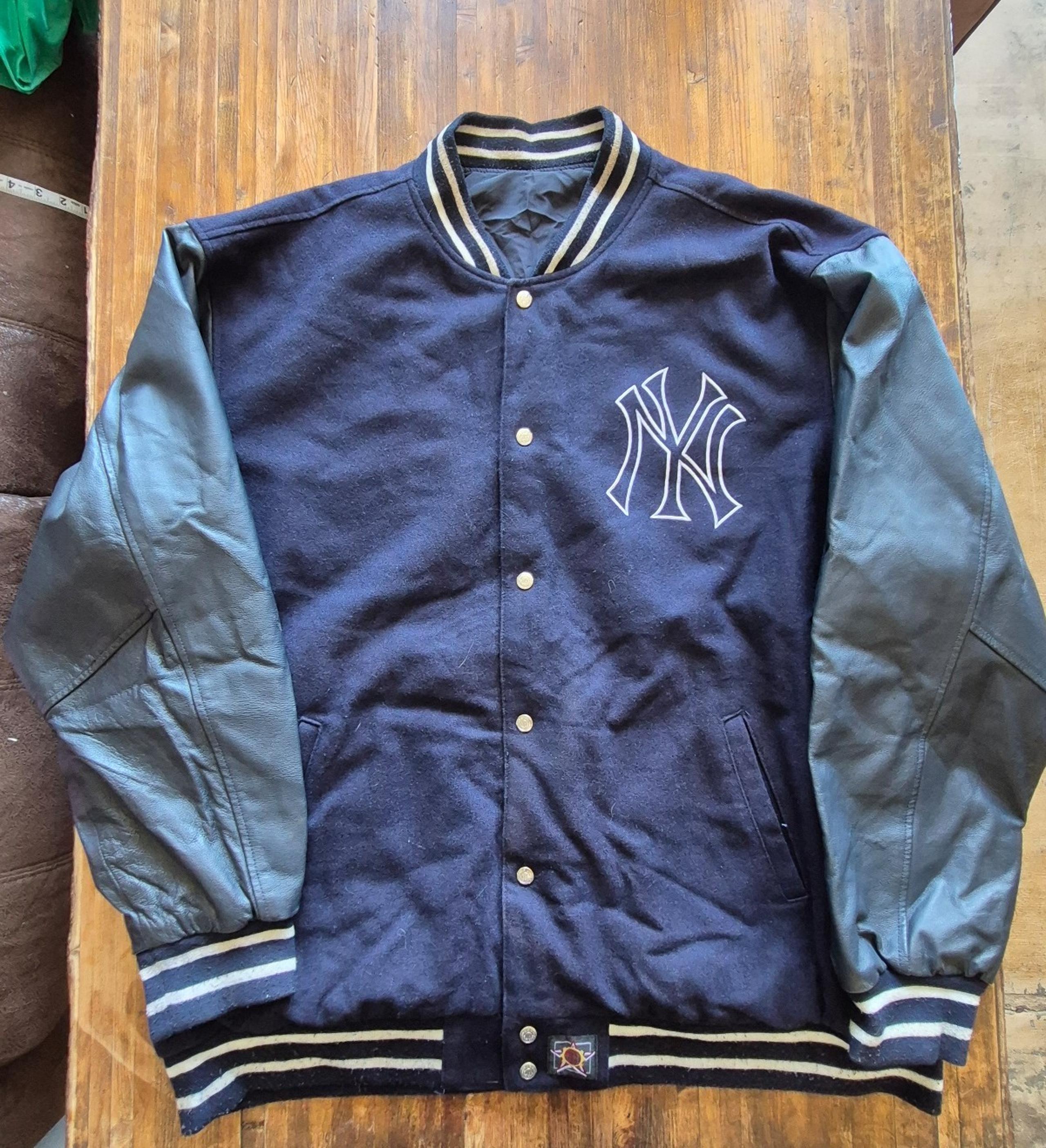 New York Yankees JH Designs Wool / Leather Reversible Jacket - 4XL