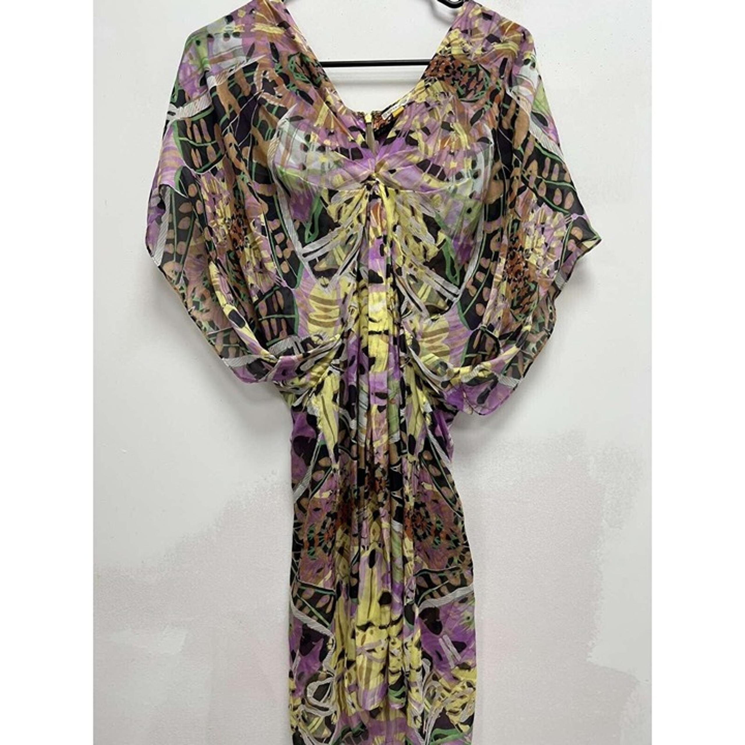 Anthropologie Leifsdottir 100% Silk Abstract Print Mini Dress Multicolor Size 12